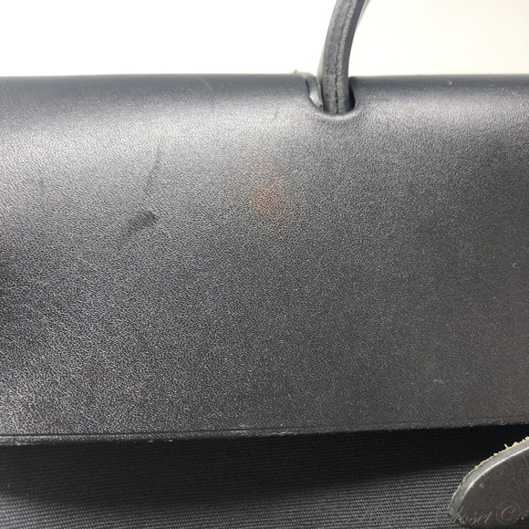 Hermès Herbag 2 In 1 Black Leather and Canvas Shou - Picture 6 of 10